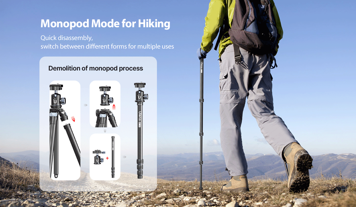 MT-60 Carbon Fiber Portable Travel Tripod