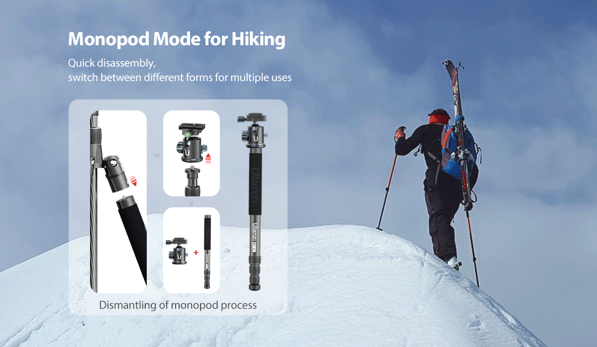 Ulanzi MT-61 Carbon Fiber Lightweight Travel Tripod