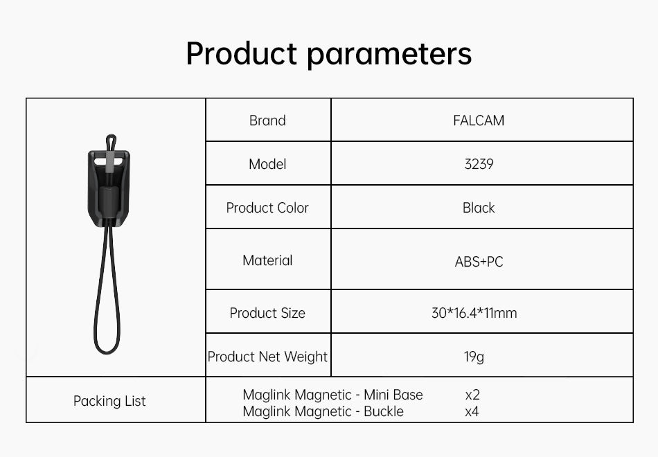 Falcam Maglink Quick Magnetic Buckle Mini Kit 3239