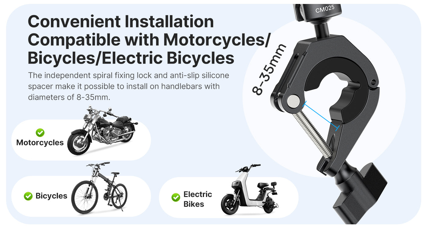 Bike/Motorcycle Handlebar Clamp Mount