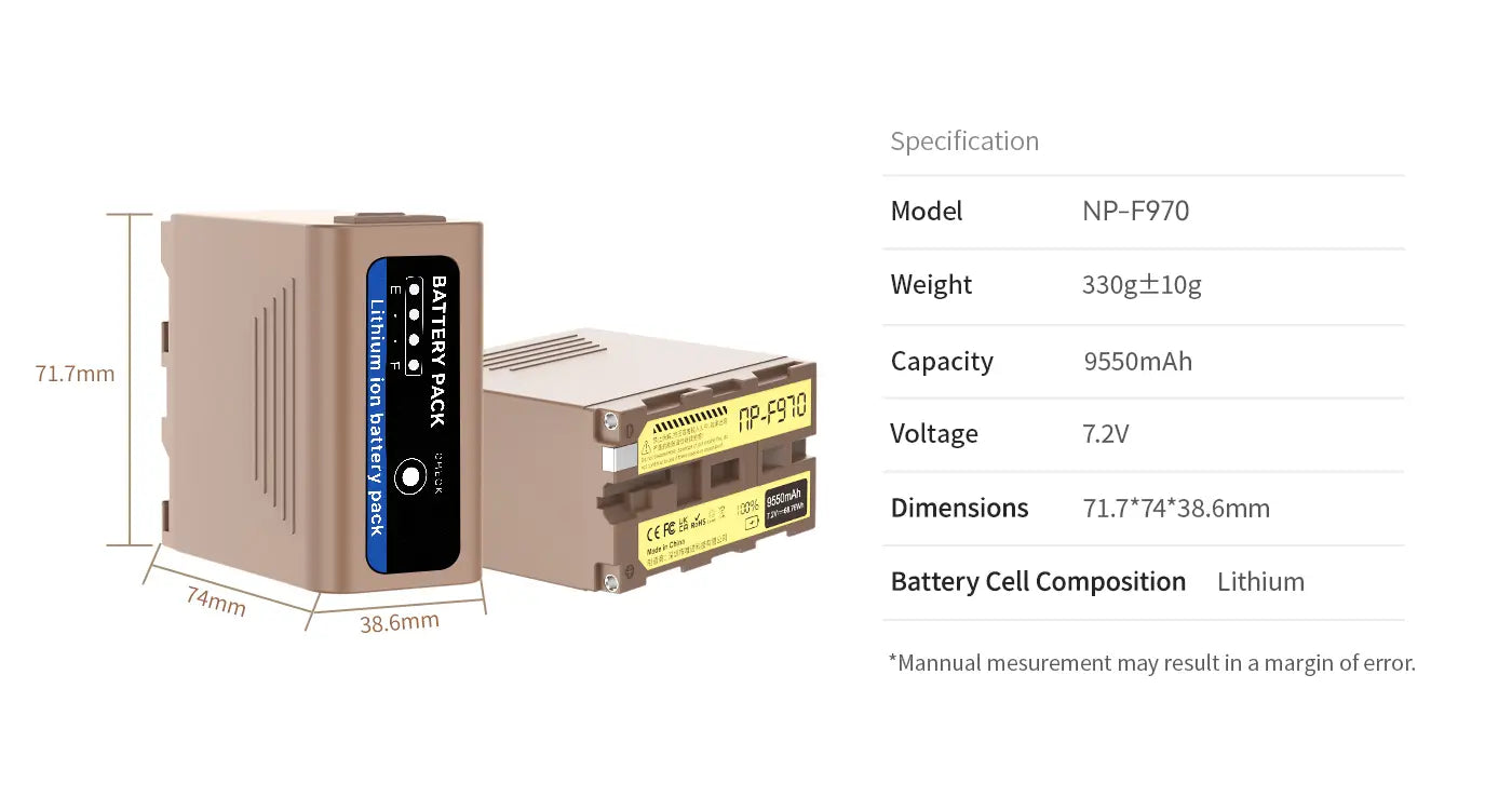 Ulanzi NP-F970 USB-C Rechargeable Camera Battery P009GBD1