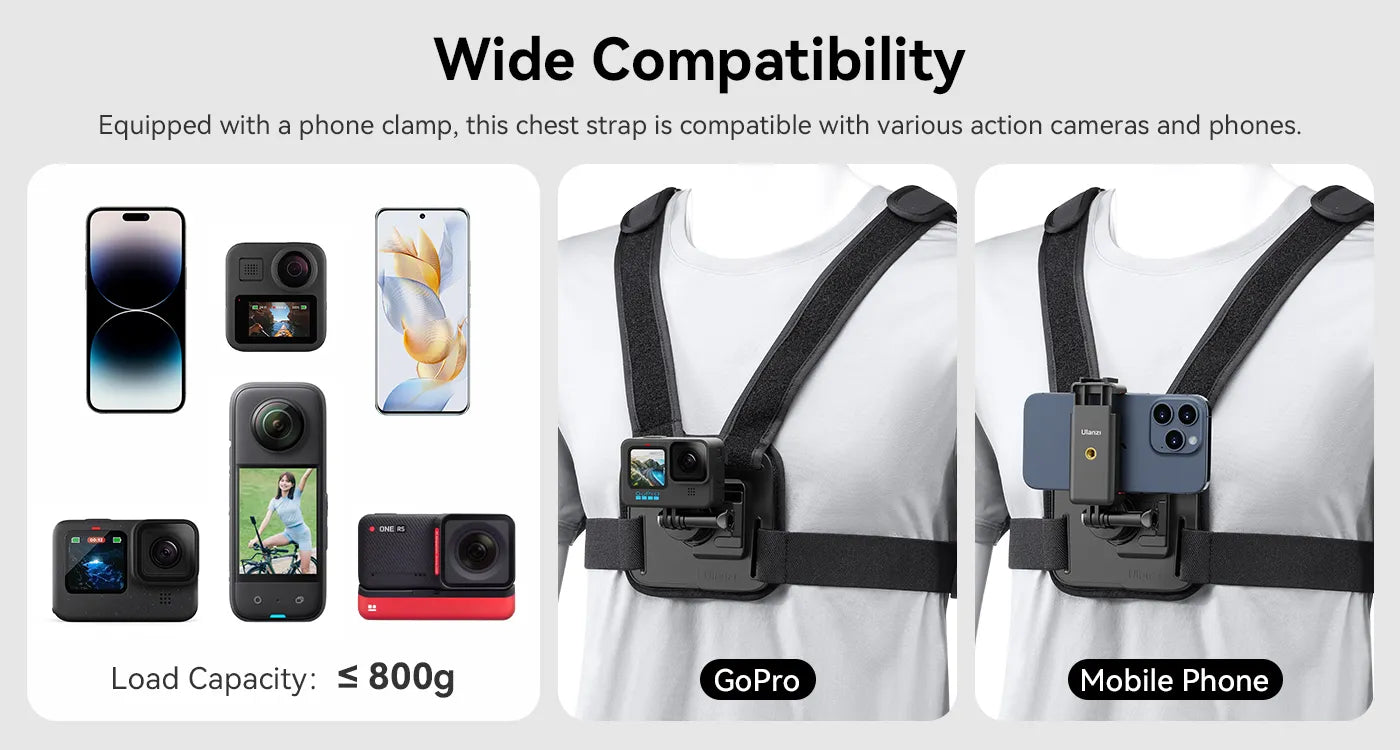 Compatible with all GoPro cameras and most smartphones.