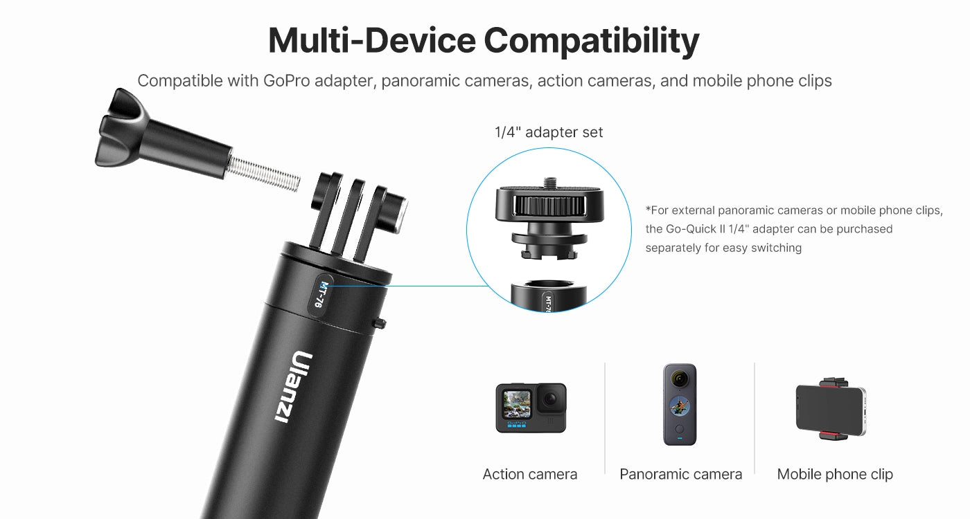 Ulanzi Go-Quick II Magnetic Quick Release1.5m Extension Selfie Stick C017GBB1