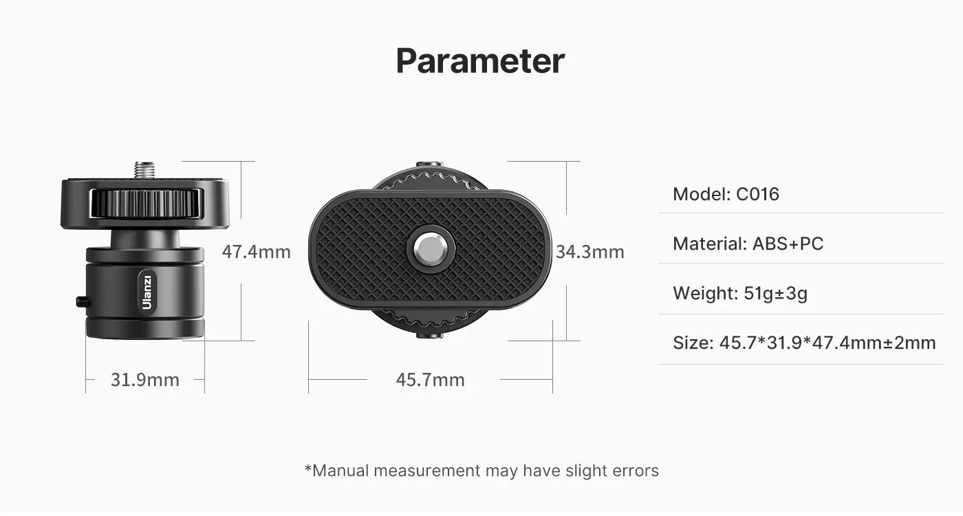 Support de Lumière, ULANZI Support de Caméra de Table vec vis 1/4