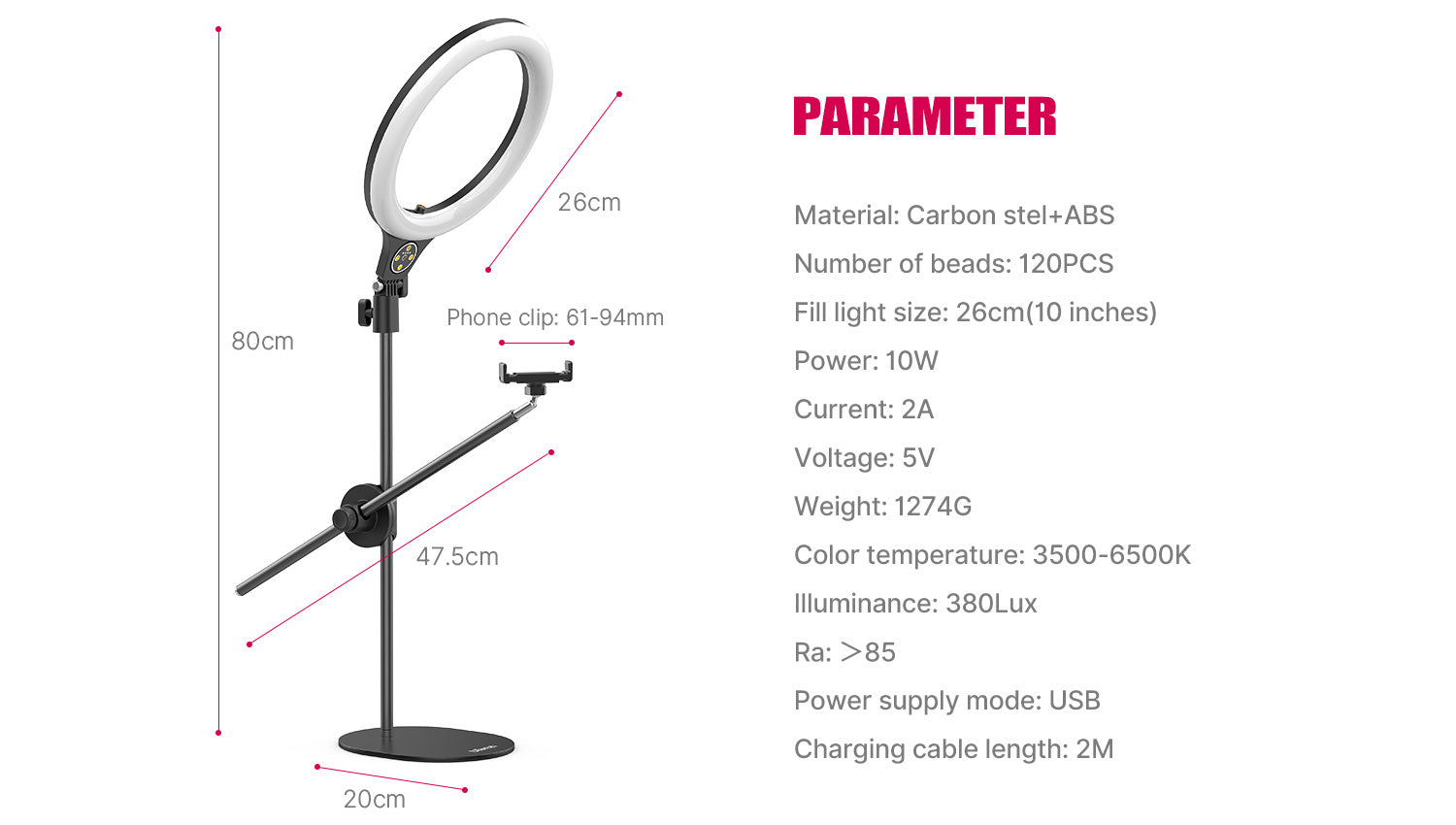 Ulanzi Desktop Overhead Shooting Bracket Ring Light Set