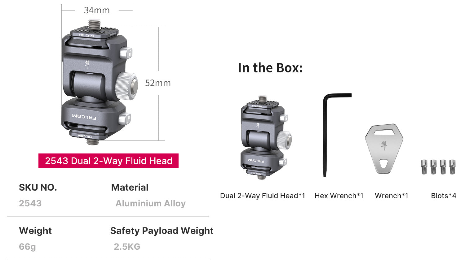 Falcam F22 Quick Release 2-Way Fluid Head