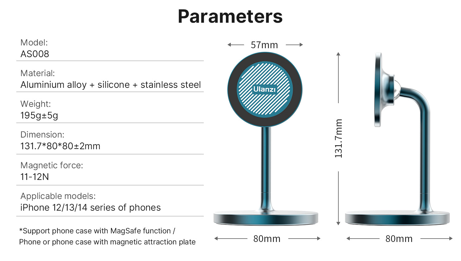 Ulanzi AS008Magnetic Ball Head with Stand Base T015GBB1