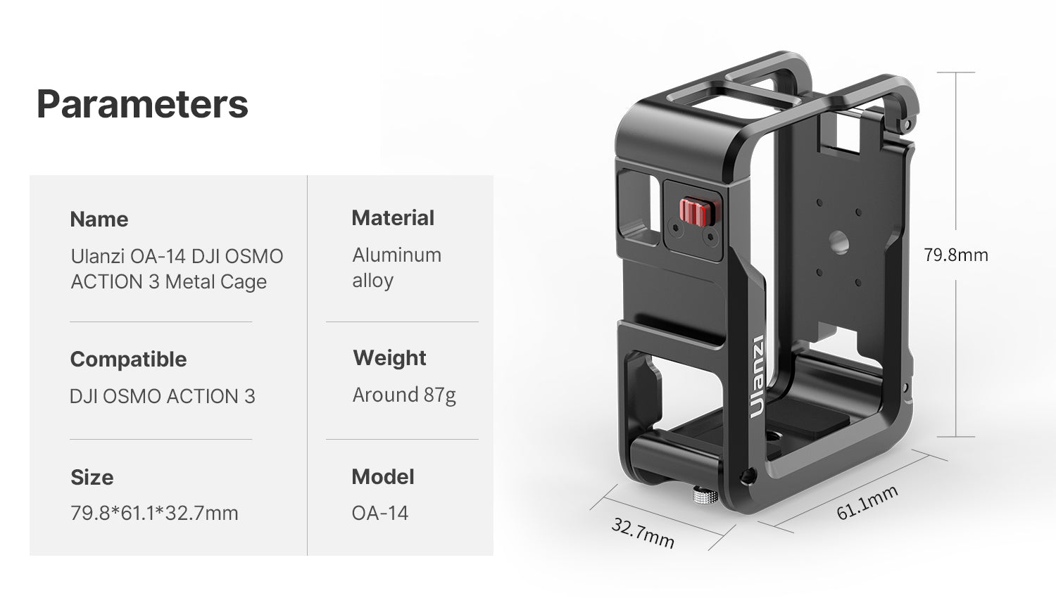 Ulanzi Cage for DJI Osmo Action 3