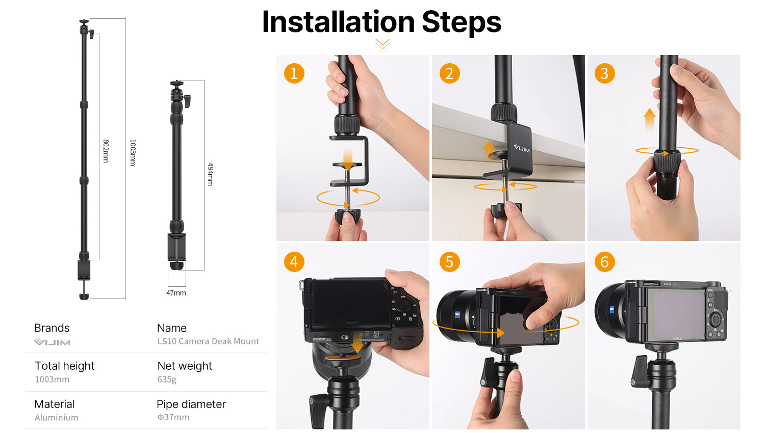 Camera Desk Mount Table Stand