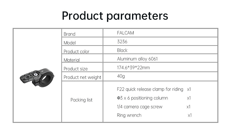 Ulanzi F22 Quick Release Clamp for Riding 3236