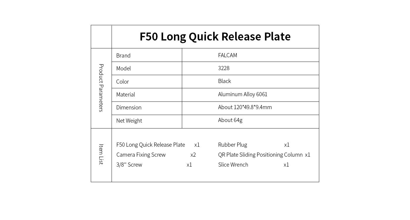 Falcam F50 Camera Quick Release System