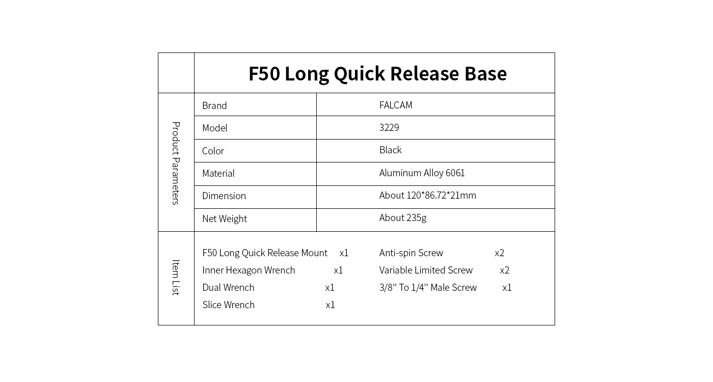 Falcam F50 Camera Quick Release System