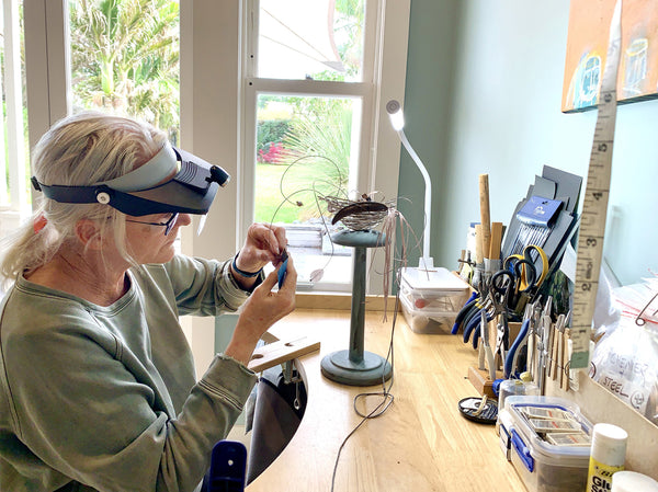 Beatrice at work in her Devonport, Auckland studio.