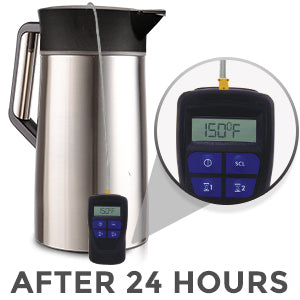  Thermal Coffee Carafe by PYKAL, Insulated Stainless Steel,  68Oz/2 liter, HEAVY-DUTY, LAB TESTED 24HR>140F, 2YR Warranty, FREE Long  Handle Brush, Vacuum Insulated, Coffee Pot, Satin Finish: Home & Kitchen