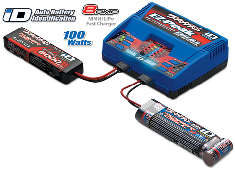 Traxxas EZ-Peak 2S Dual Completer Pack Battery Charger w/Two 7600mAh Power Cells - TRA2991