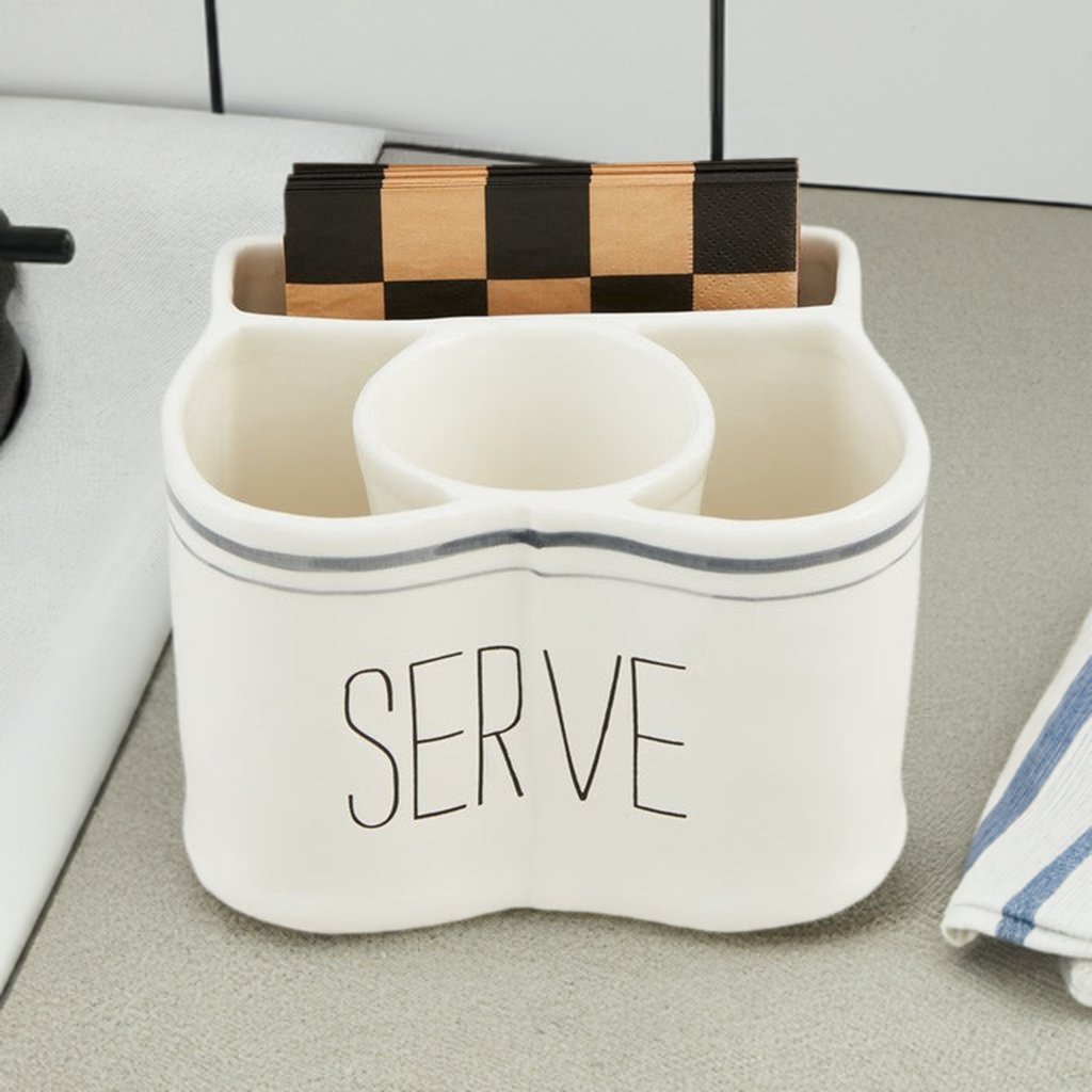 Mud Pie Serve Utensil & Napkin Caddy Set