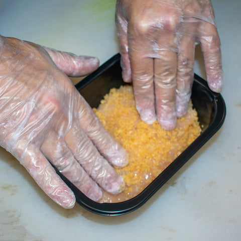 coat chicken breasts in pork dust