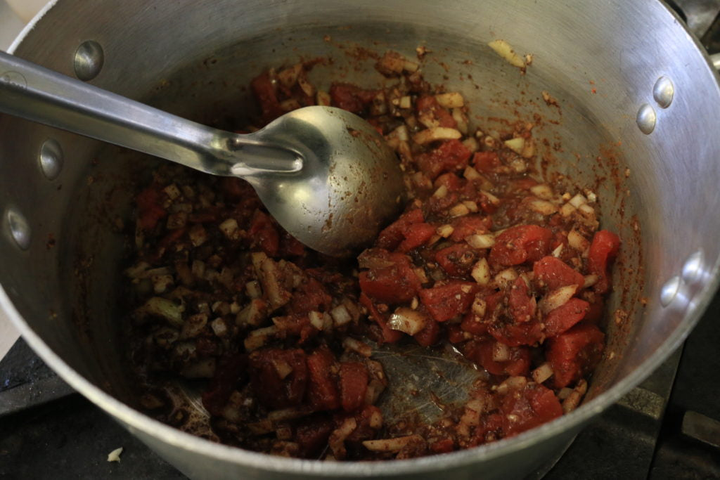 Stir in tomatoes
