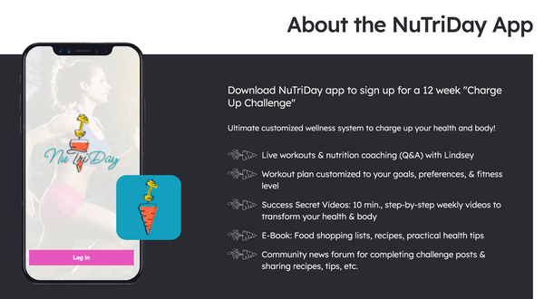 NuTriDay App By Lindsey Day - Customized Wellness and Fitness Program