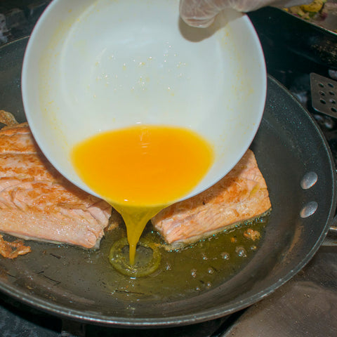 pour in the aip orange juice