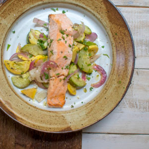 AIP salmon and vegetable foil packs