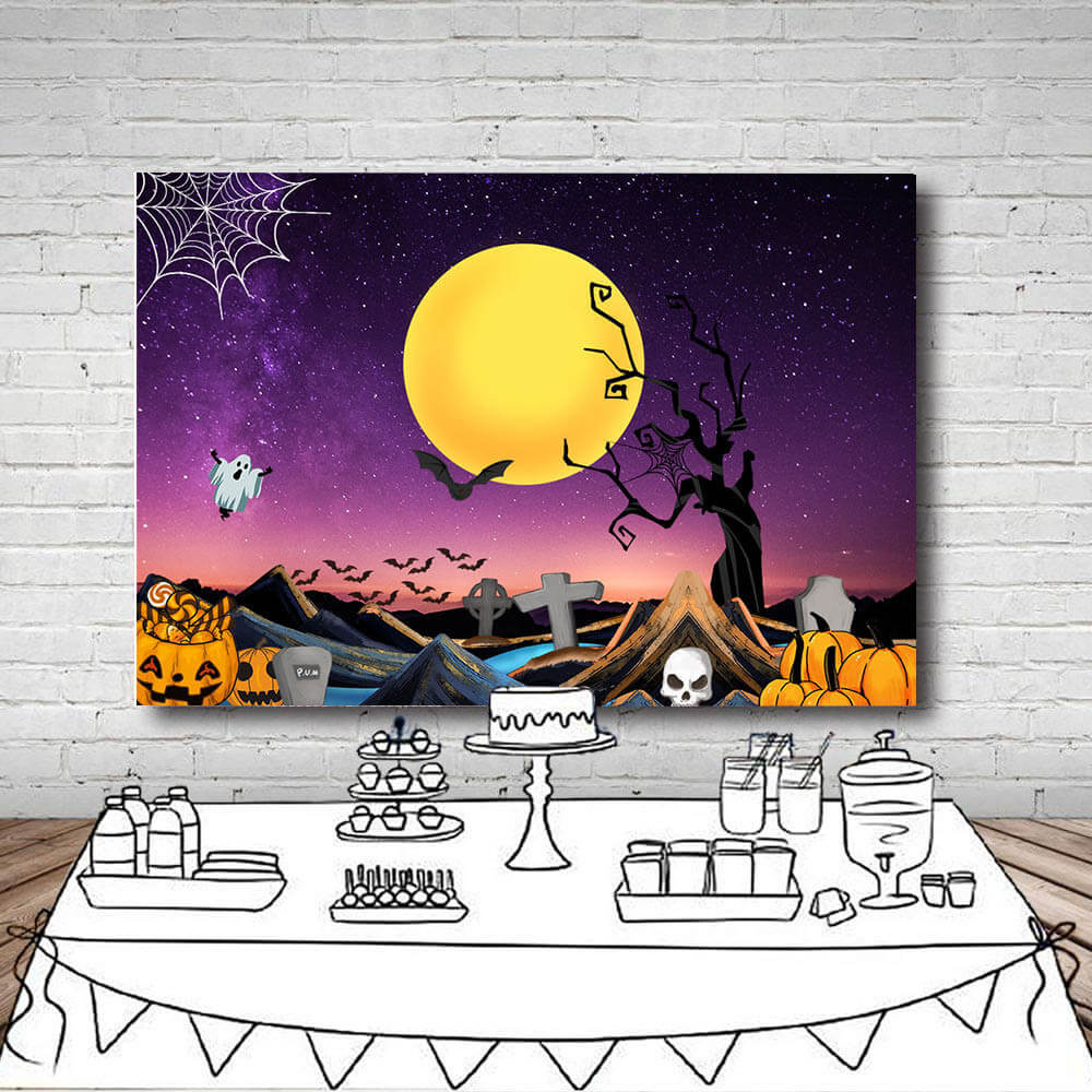 Trick Or Treat Party Banner Decor Backdrop Halloween