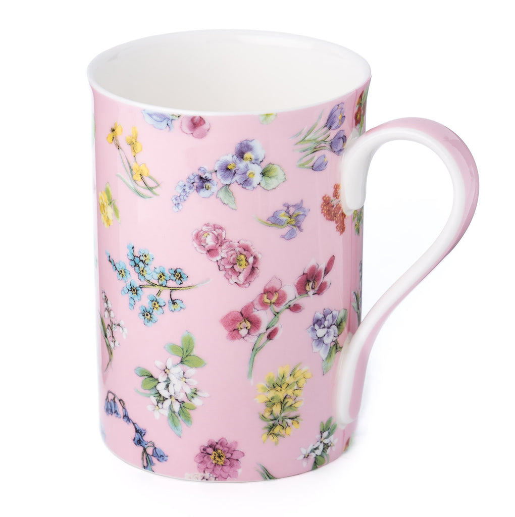 Pretty Chintzy Red & Pink Roses Java Mug