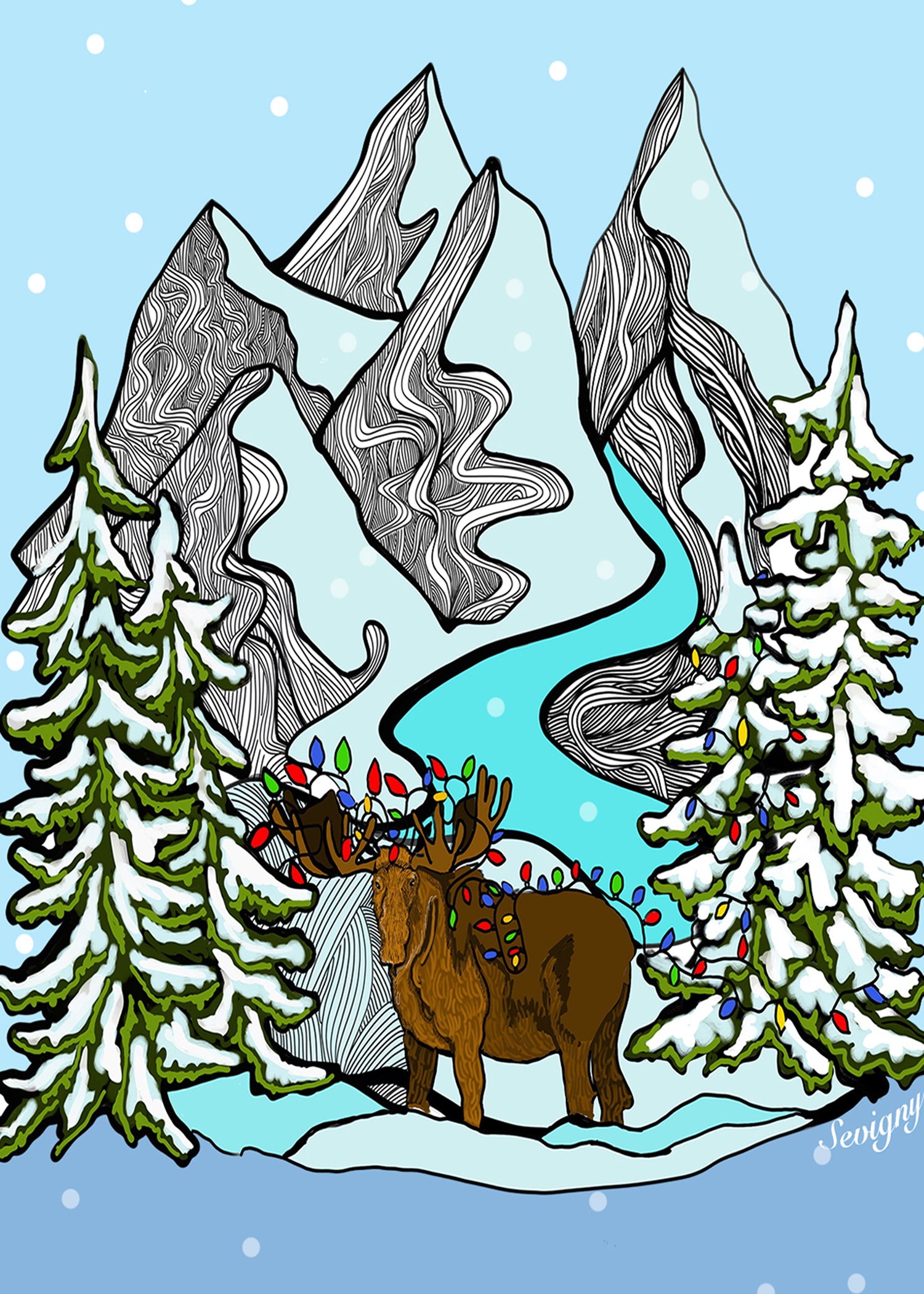 HOLIDAY MOOSE GREETING CARD