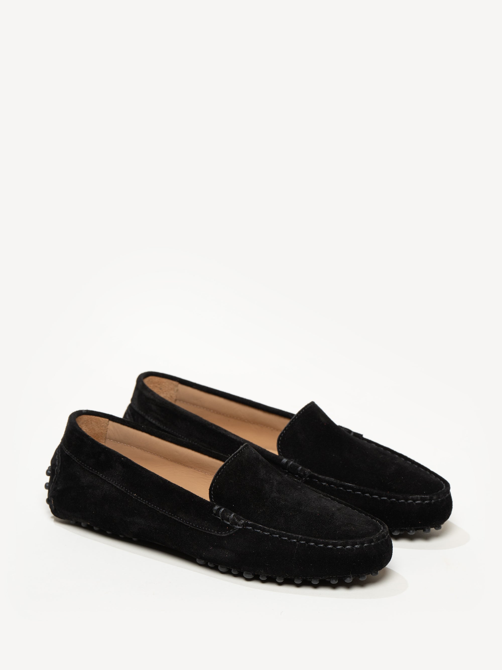 The Felize Suede - Suede Moccasin - Black with Black Pegs - M.Gemi