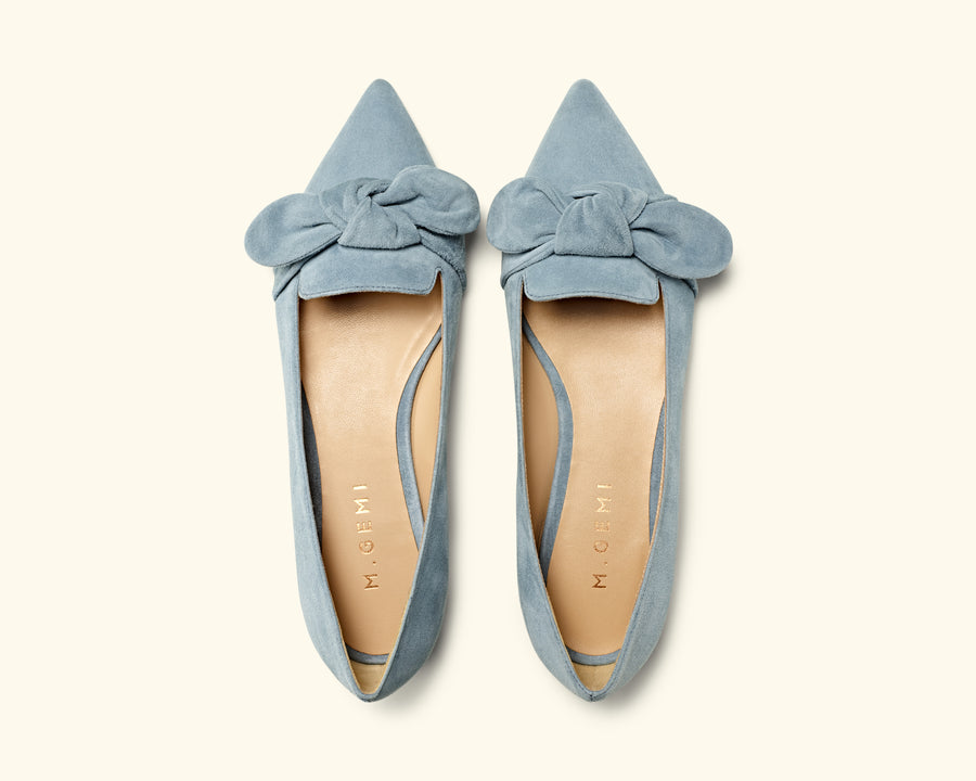 dusty blue ballet flats