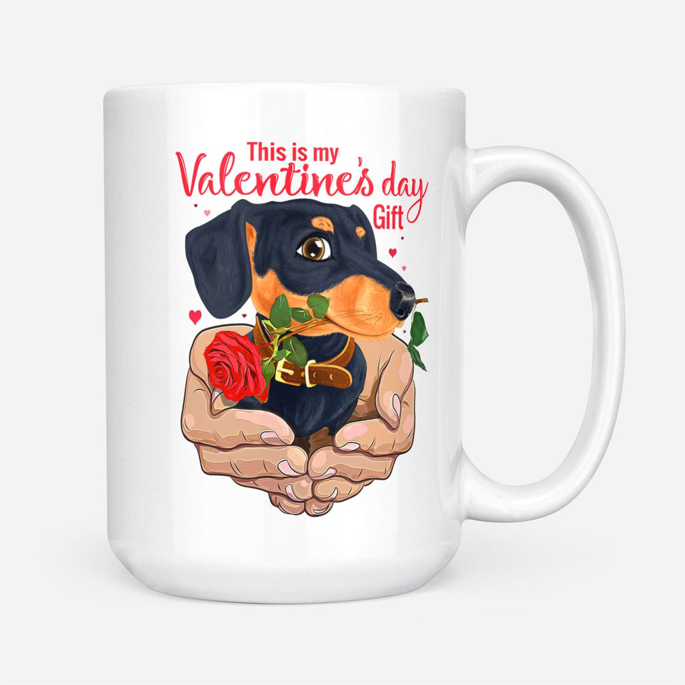 Pemola Dachshund Dog Mugs, Valentines Day Mug Gifts
