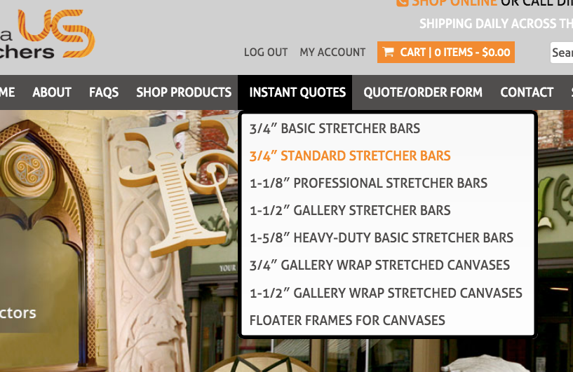 Instant Quotes on Stretcher Bars