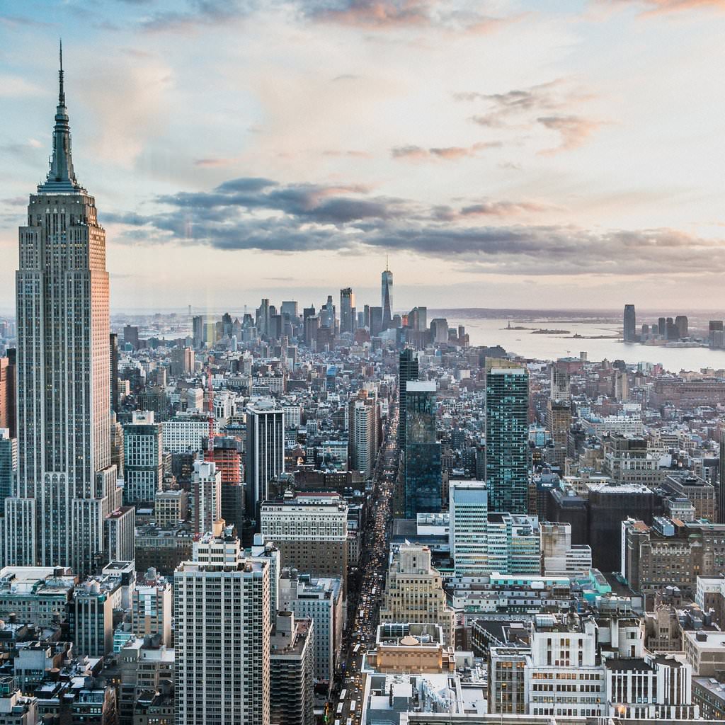 New York City midtown aerial view
