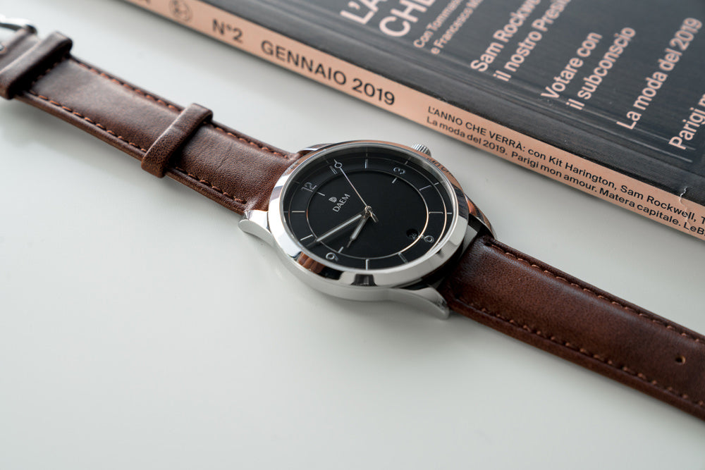 DAEM Sterling Brown leather watch
