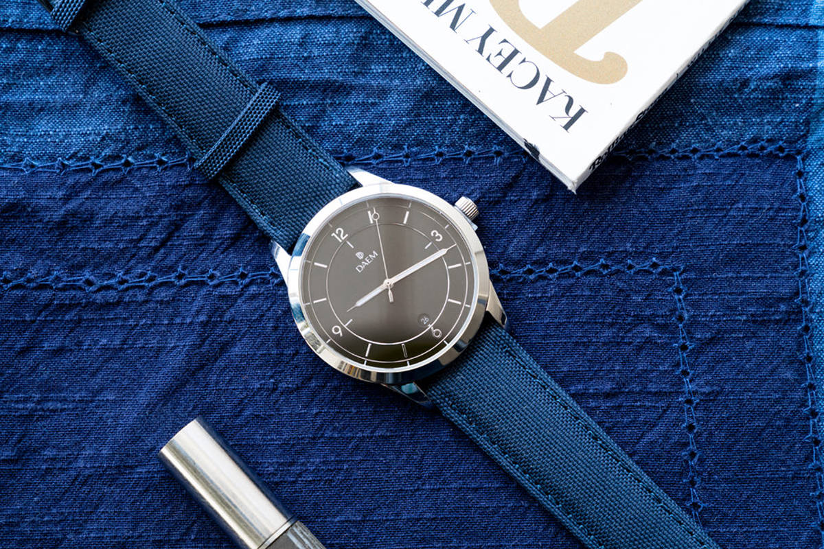 DAEM Sterling Blue canvas watch