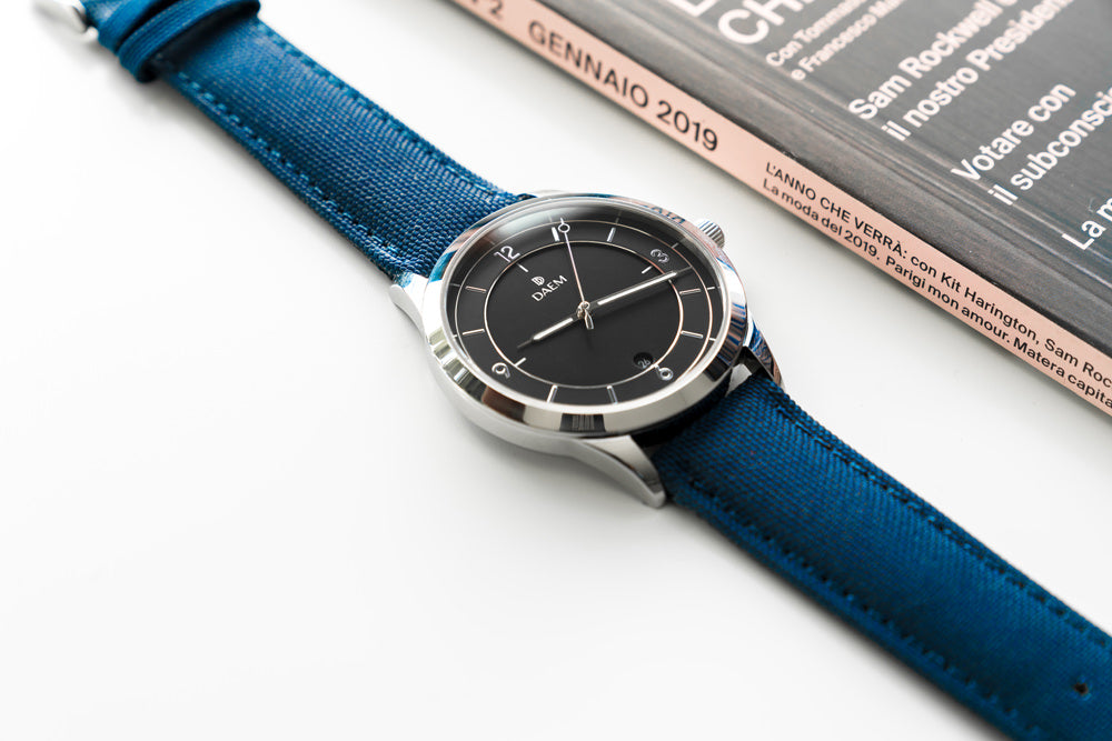 DAEM Sterling Blue canvas watch