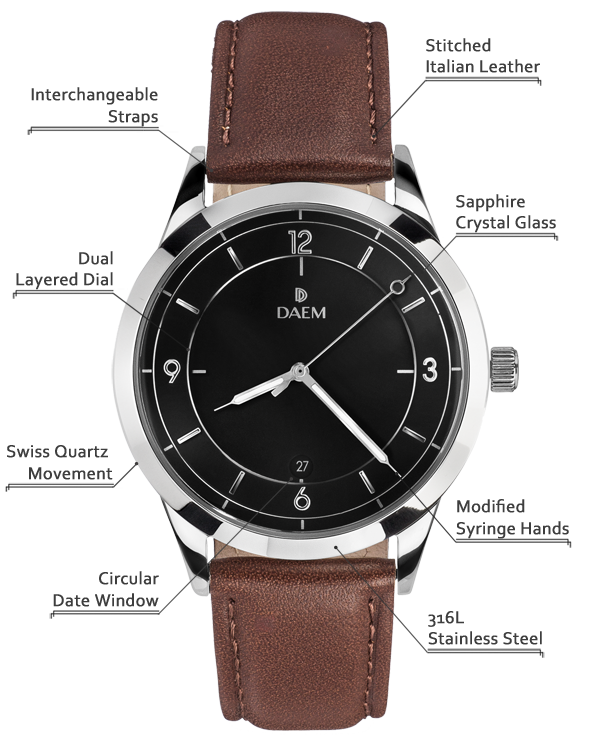 DAEM Sterling Brown Leather detailed specifications 