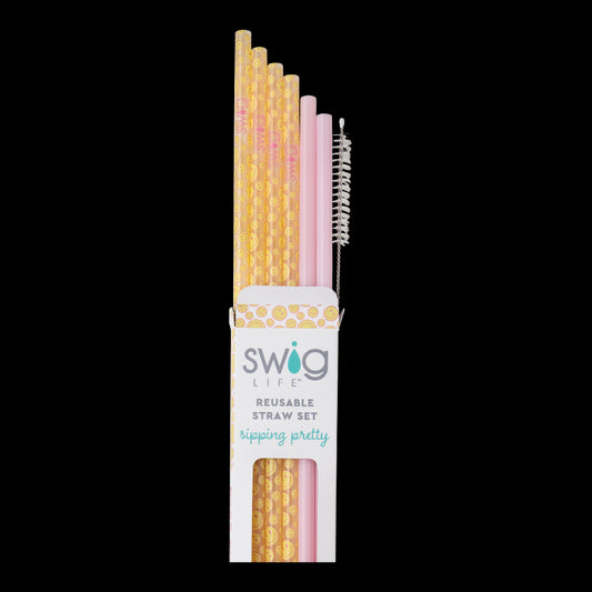 Rainbow + Aqua Reusable Straw Set - Swig Life