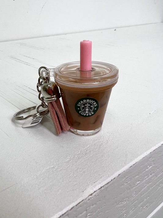 Mini Coffee Keychain //inspired Drink Keychain// Pink Drink 