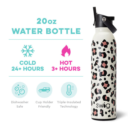 Swig 20oz Flip & Sip Bottle Luxy Leopard