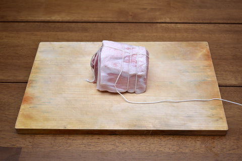 Wrapping and Tying Twine around Pork Roll