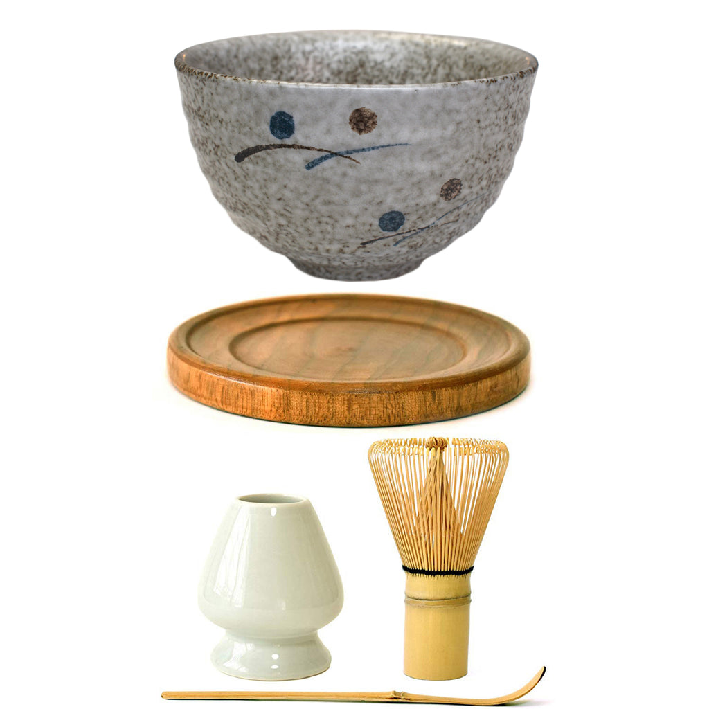 Kit Set Te Matcha Ceremonial Artesanal Ceramica Bambu 5 Pz