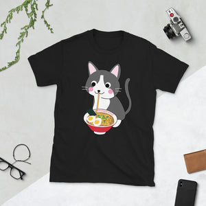 Unisex Ramenologist Cat Eating Ramen T-Shirt