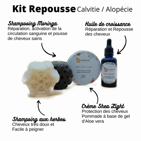 Kemet Market Distributeur Mbikudi France Kit Repousse des cheveux alopecie calvitie