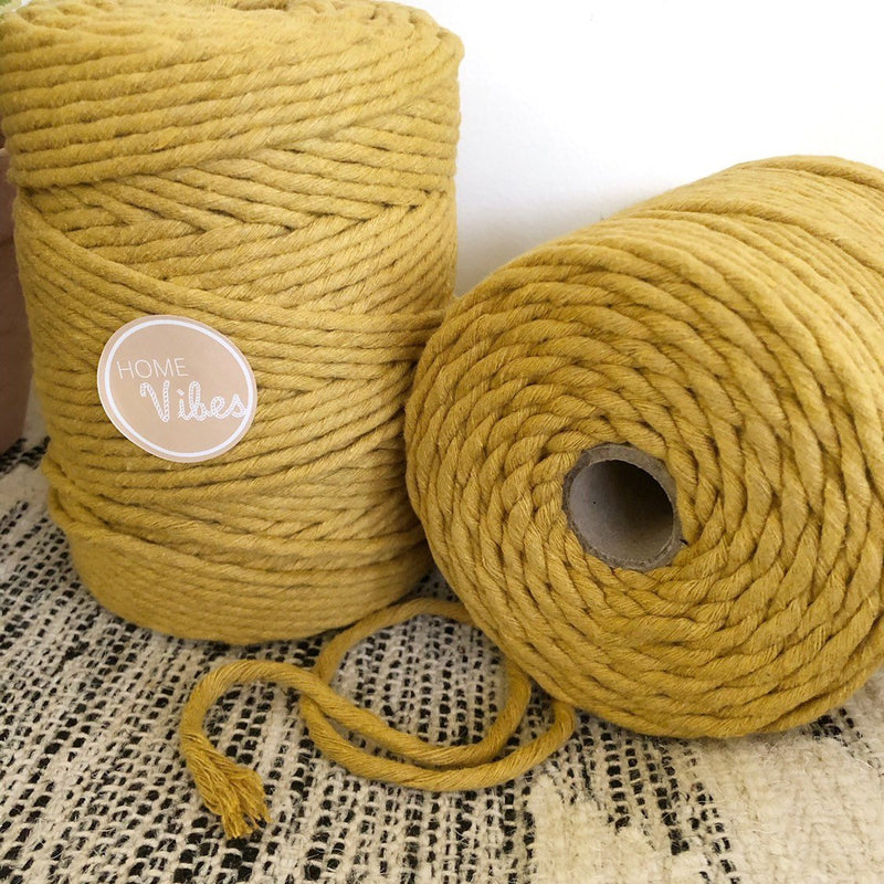 MUSTARD Coloured Macrame Cord 6mm 1kg Home Vibes