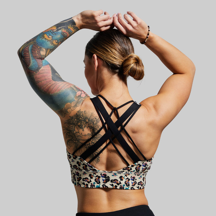 MakeMeChic Women's Criss Cross Cut Out Back Padded Sports Bras