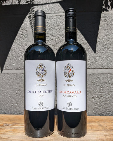 Bottles of Il Pumo Negroamaro & Salice Salentino