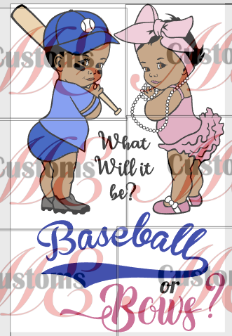 Download Baby Shower Idea Baseball Or Bows Design Print For Kids Casual Dresses Me Customs Llc