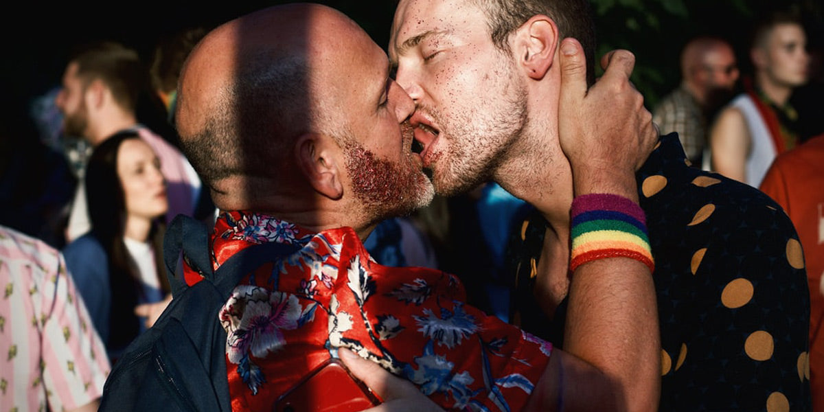 two gay boys kissing