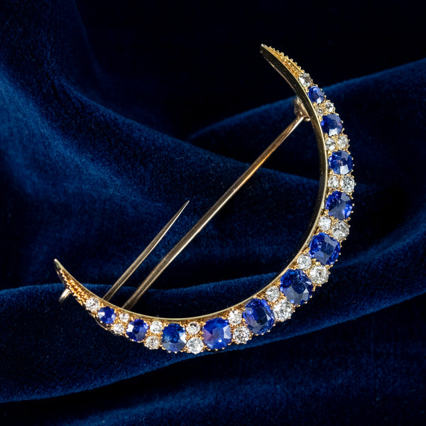 Sapphire-Diamond-Moon-Brooch
